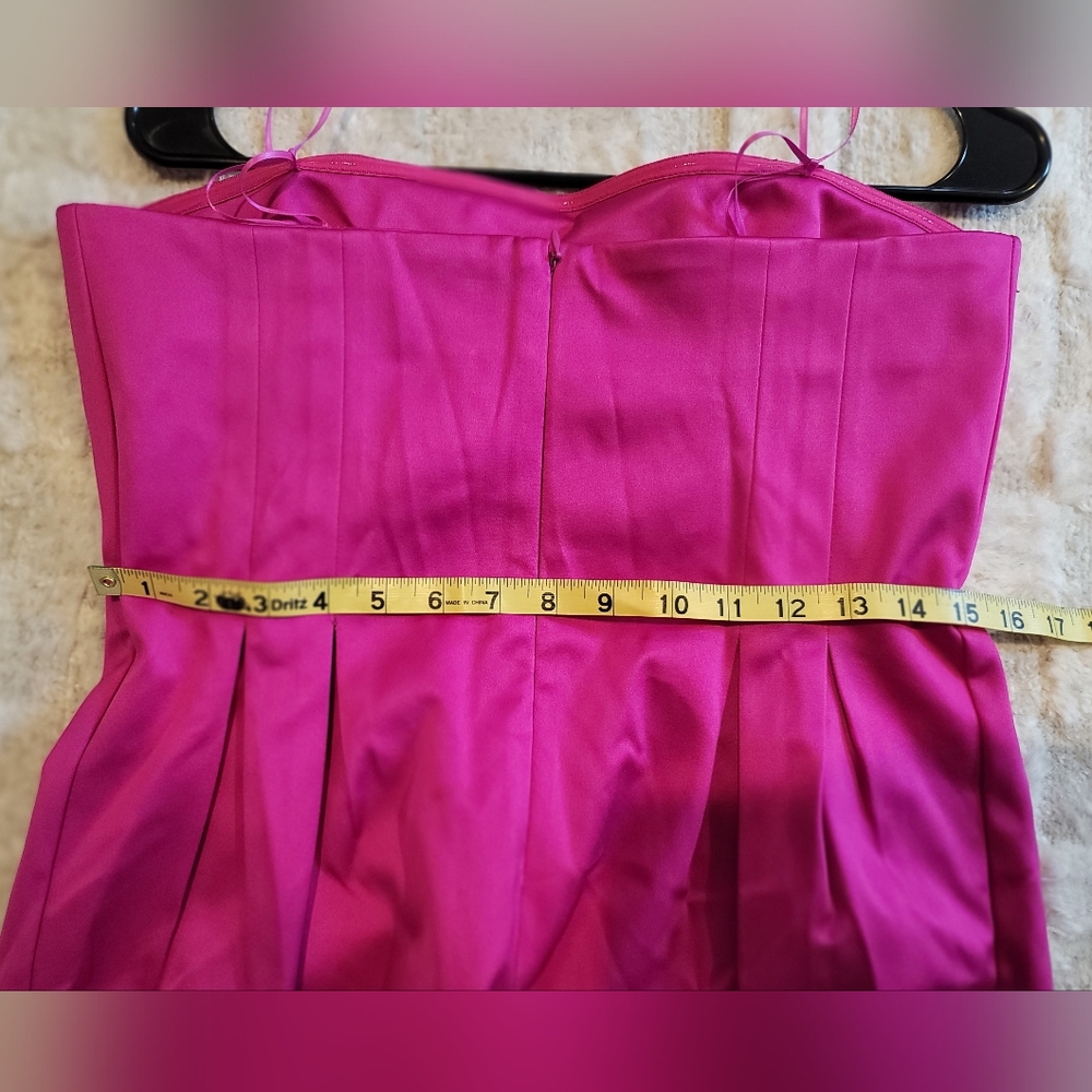 NWT SAM EDELMAN Strapless Structured Mini Dress Pink Y2K Size 10 - Picture 9 of 11